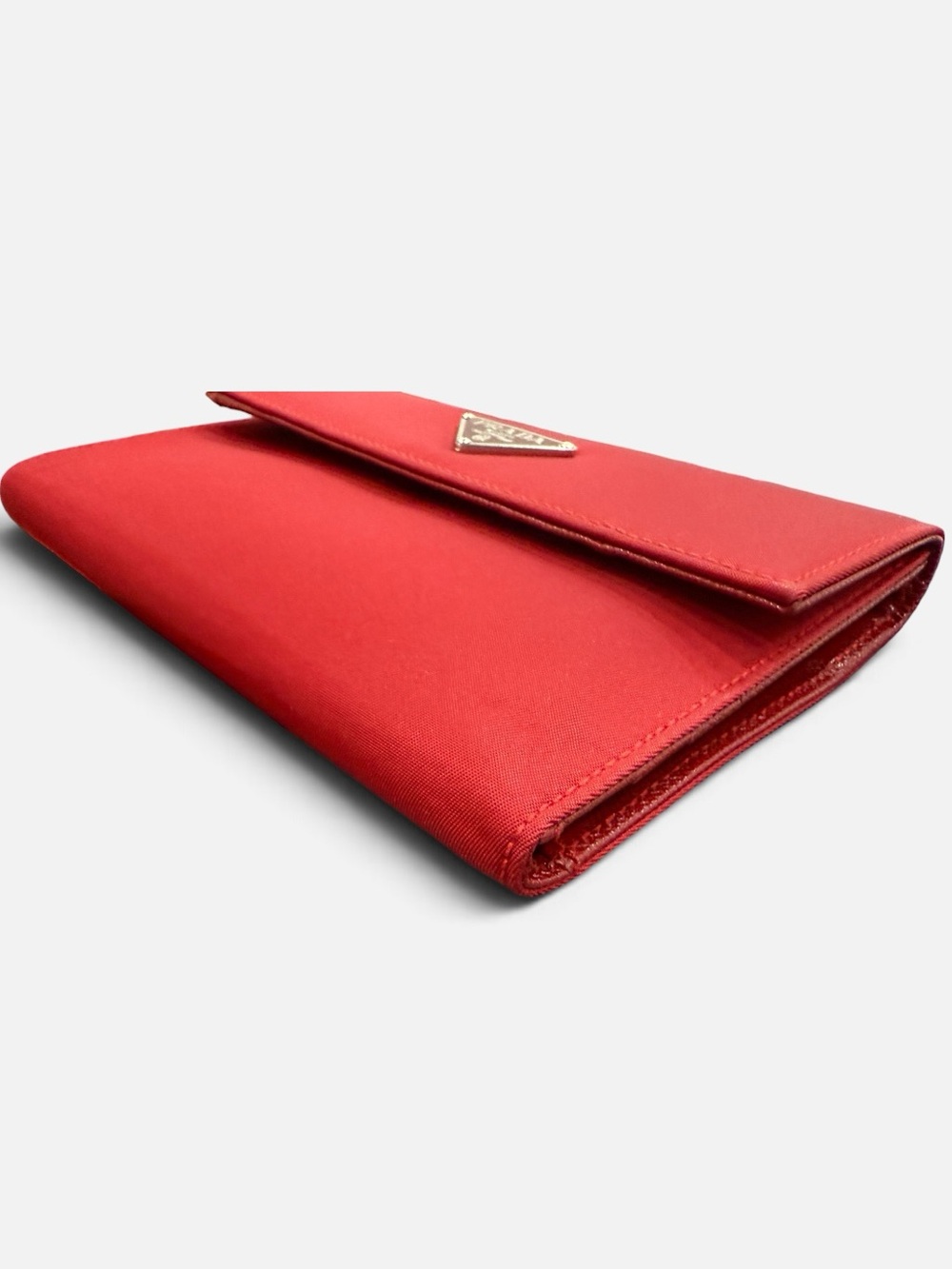Authentic Prada Red Nylon & Saffiano Leather Continental Wallet with Box & Coa - Picture 9 of 15